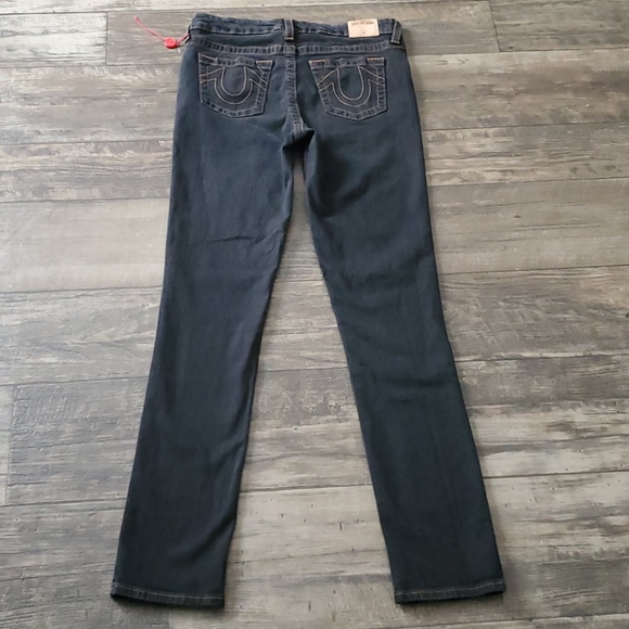 True Religion Slim Straight Black Wash Jeans - Picture 4 of 7